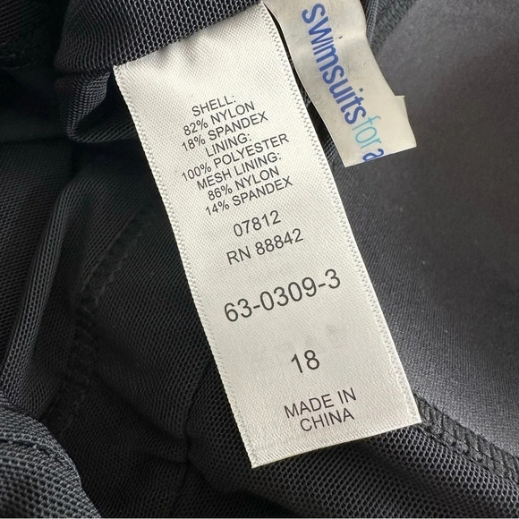 NWT Swimsuits for All Women’s 18 Black Embroidered Swim Dress Swimsuit Modest - Picture 8 of 8